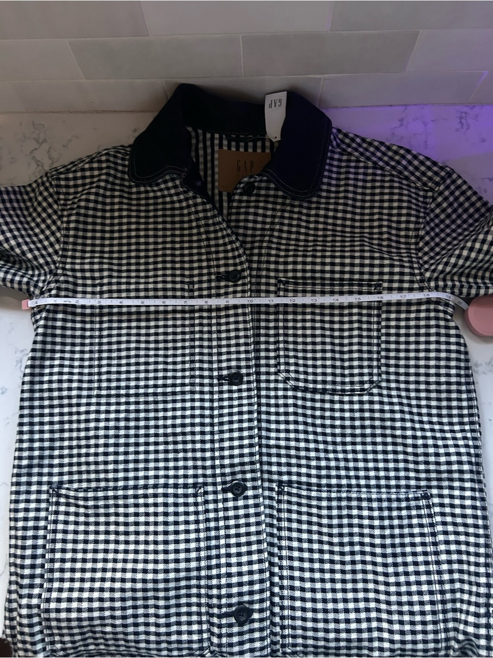 NWT size Small Gap × DÔEN Gingham Denim Jacket - Picture 7 of 7